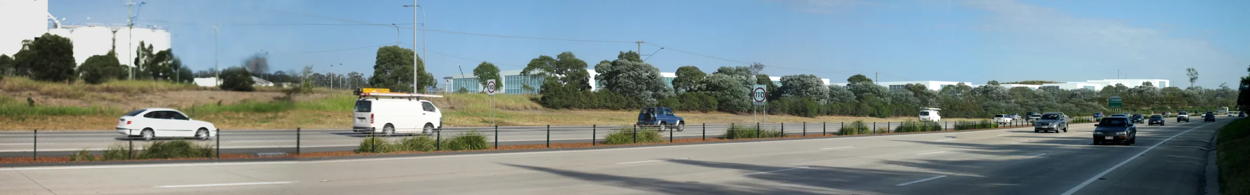 Proposed View: Proposed View to site from Motorway looking North indicating mitigation strategies